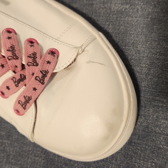 Torrid Barbie Logo White & Pink Faux Leather Lace-Up Sneaker (WW) - Picture 9 of 9